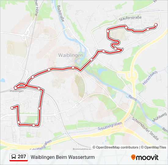 207 Bus Line Map