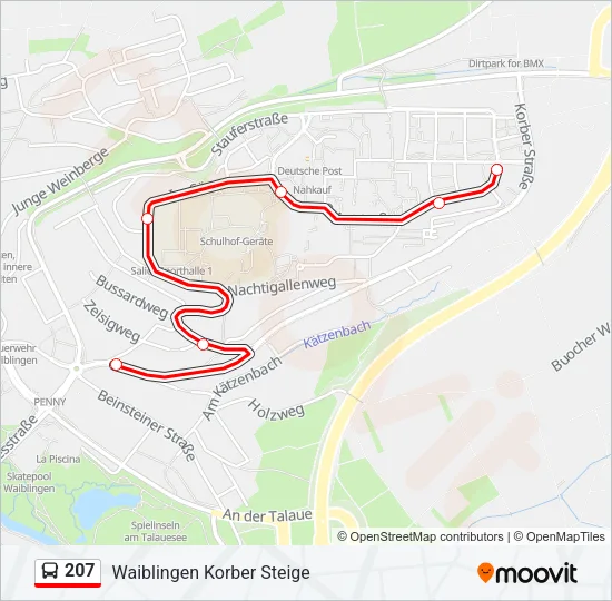 207 Bus Line Map
