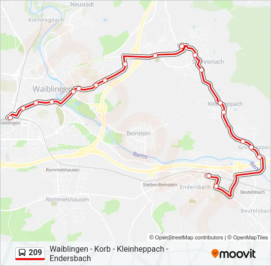 209 Bus Line Map
