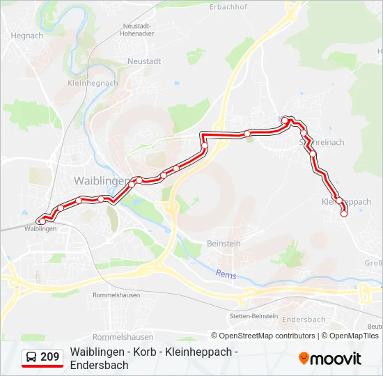 209 Bus Line Map