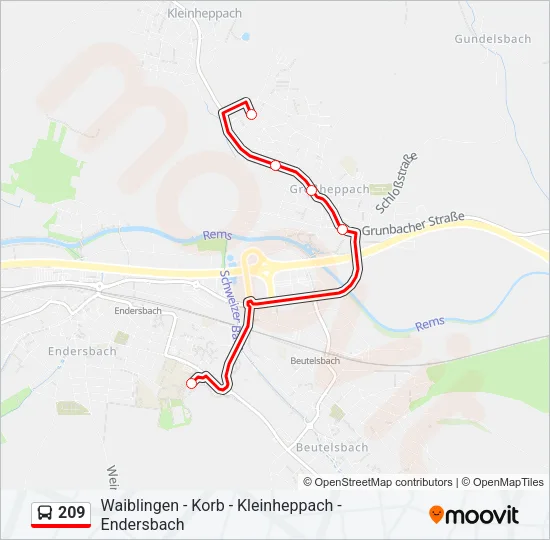 209 Bus Line Map