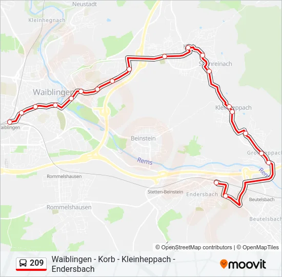 209 Bus Line Map