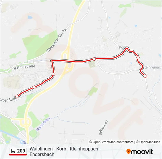 209 Bus Line Map