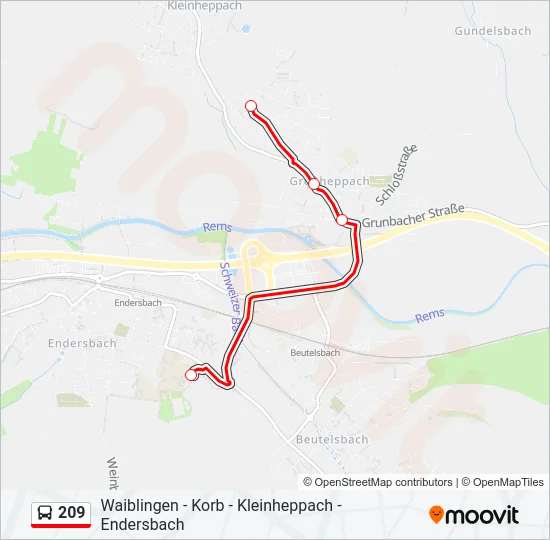209 Bus Line Map