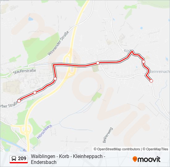 Автобус 209: карта маршрута