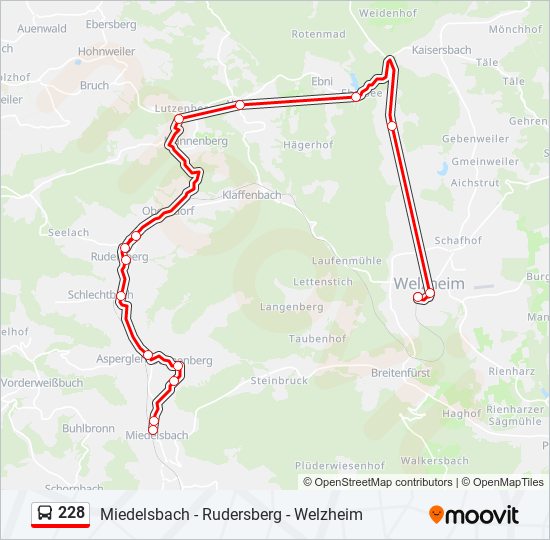 228 bus Line Map