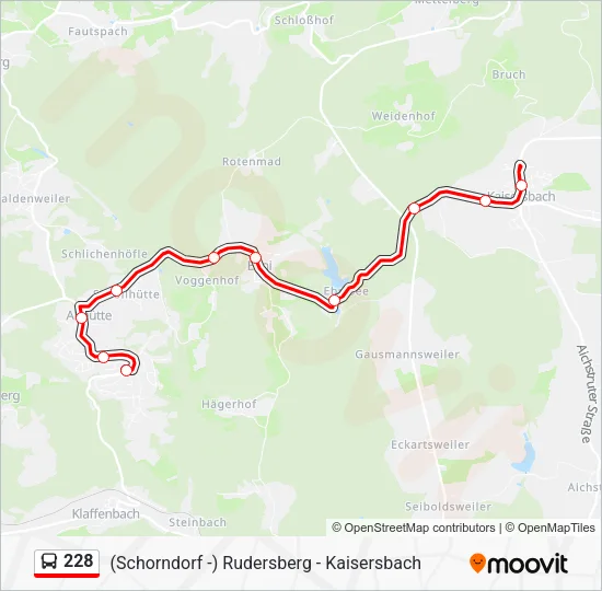 Автобус 228: карта маршрута