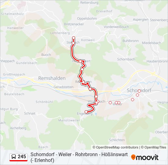 245 bus Line Map