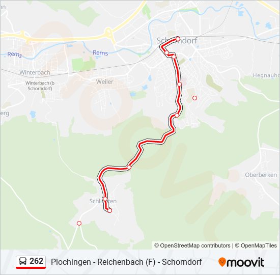 262 bus Line Map