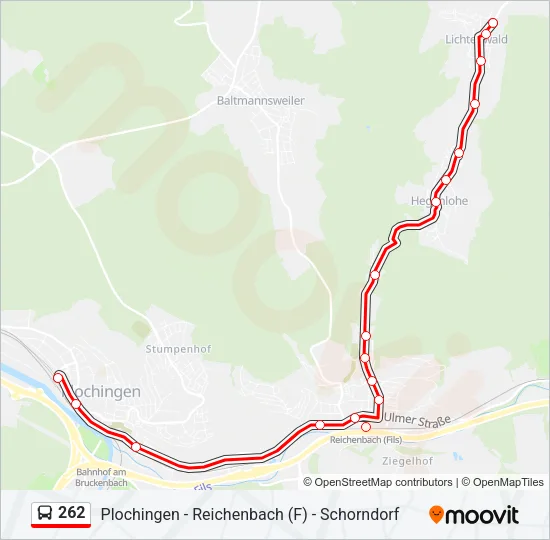 262 Bus Line Map