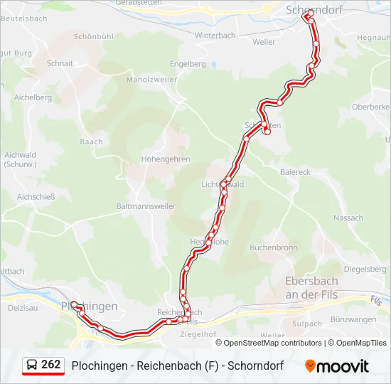 262 Bus Line Map