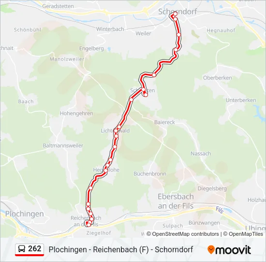262 Bus Line Map