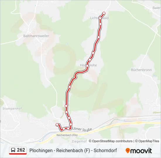 262 Bus Line Map