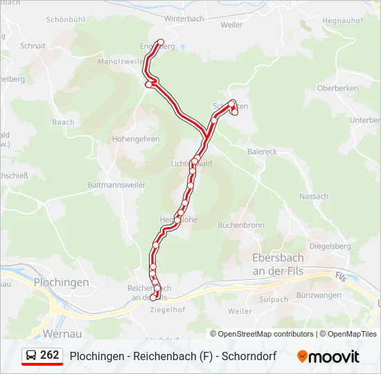 262 Bus Line Map
