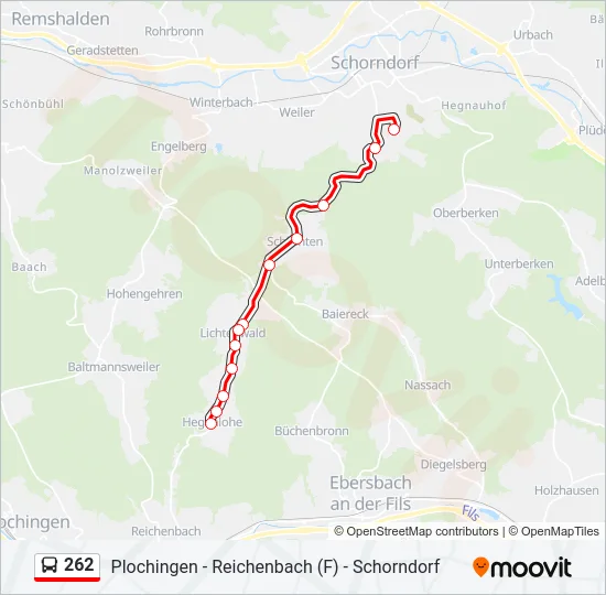 262 Bus Line Map