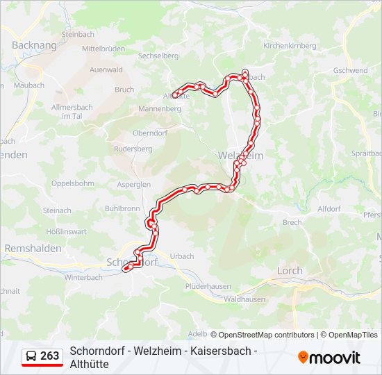 263 bus Line Map