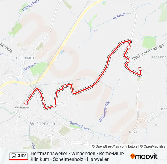 332 Bus Line Map