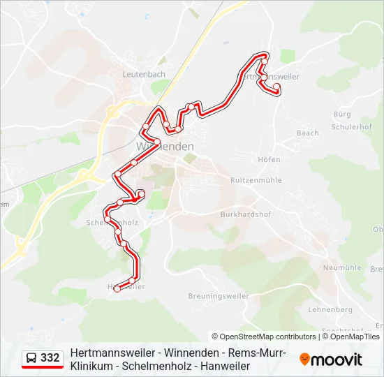332 Bus Line Map