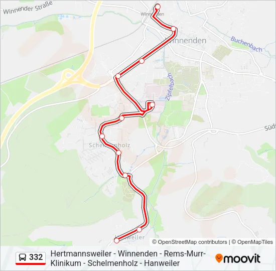 332 Bus Line Map