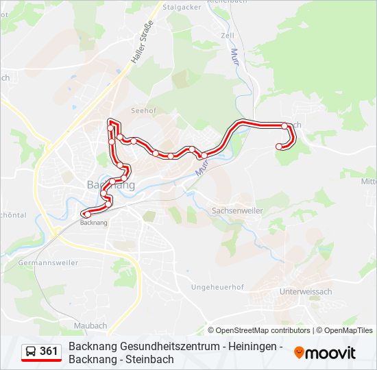 361 Route: Fahrpläne, Haltestellen & Karten - Backnang Zob (Aktualisiert)