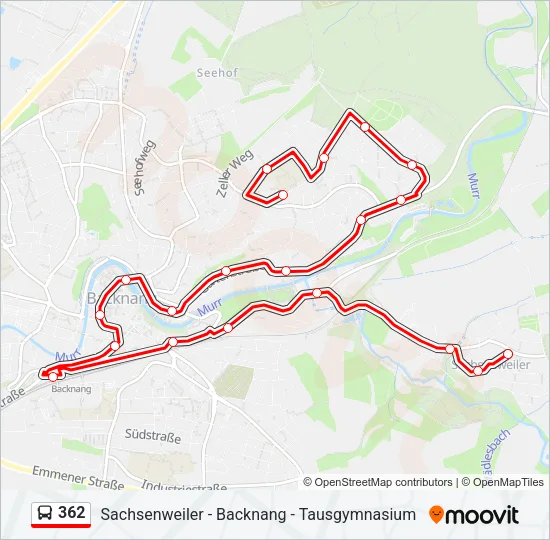 362 Bus Line Map
