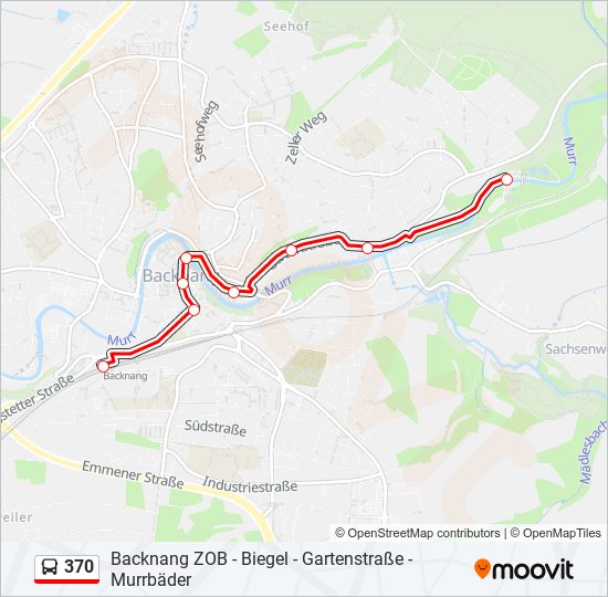 370 bus Line Map