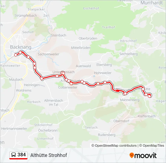 384 Bus Line Map