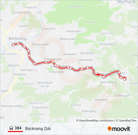 384 Bus Line Map