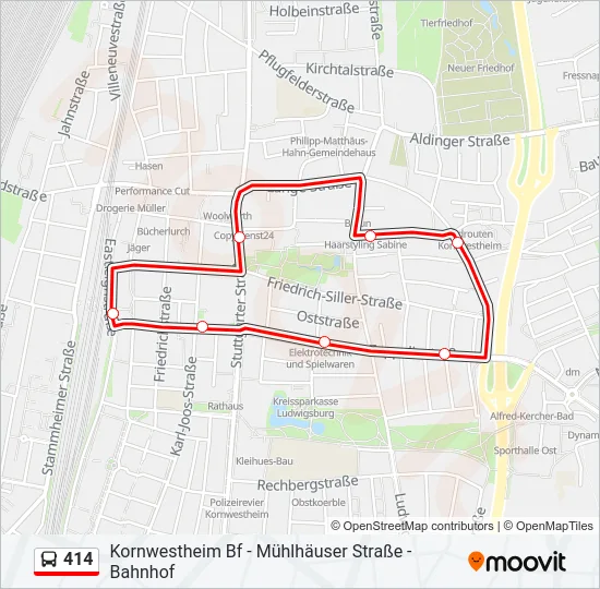 414 Bus Line Map