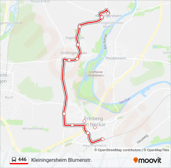 446 Bus Line Map