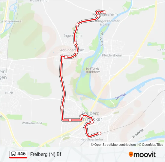 446 Bus Line Map