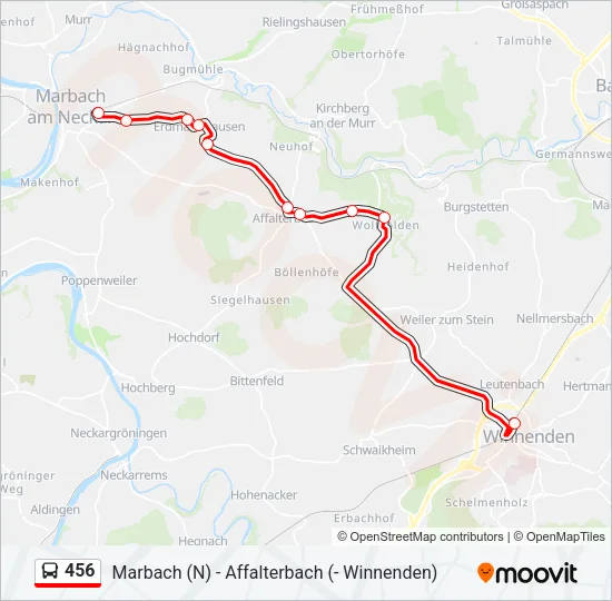 456 Bus Line Map