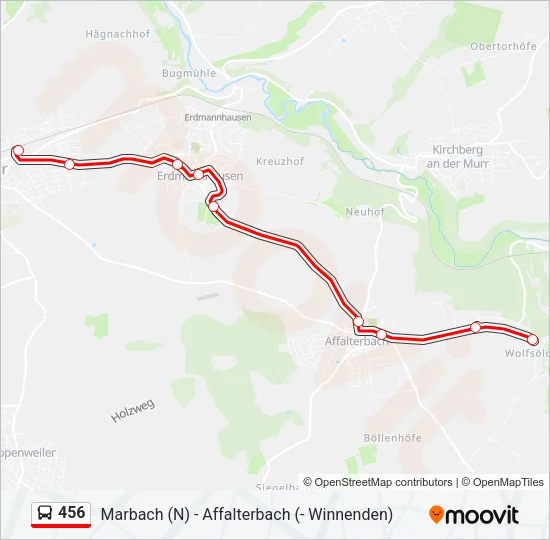 456 Bus Line Map