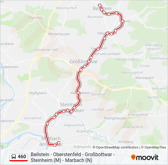 460 Bus Line Map