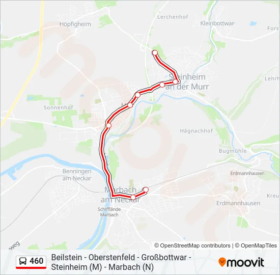 460 Bus Line Map