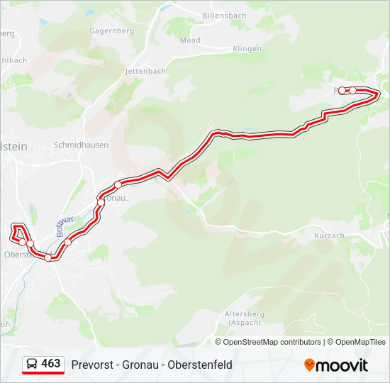 463 Bus Line Map