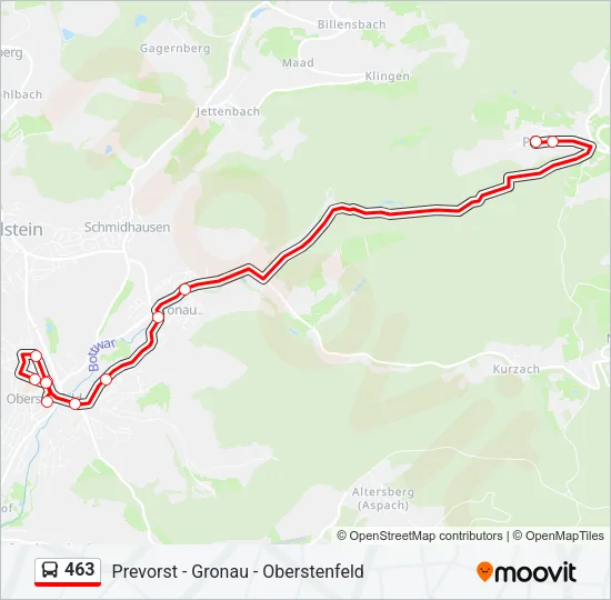 463 Bus Line Map