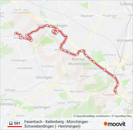 501 Bus Line Map