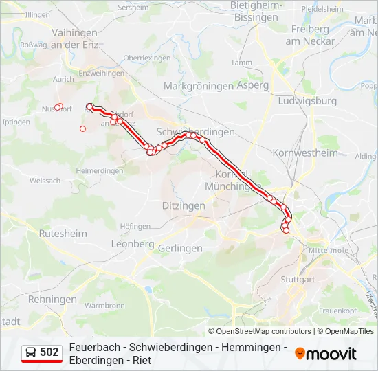 502 Bus Line Map