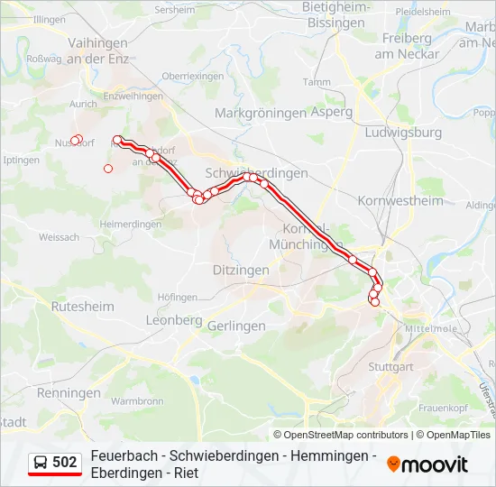 502 Bus Line Map