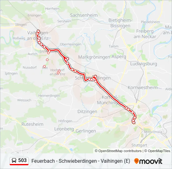 503 Bus Line Map