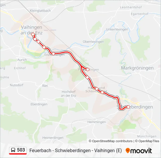 Автобус 503: карта маршрута