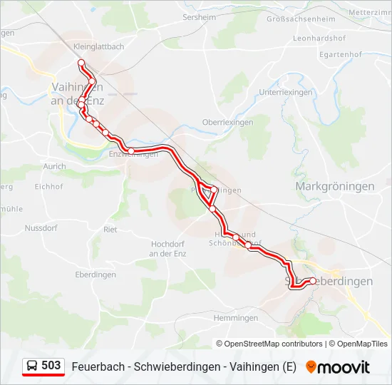 503 Bus Line Map