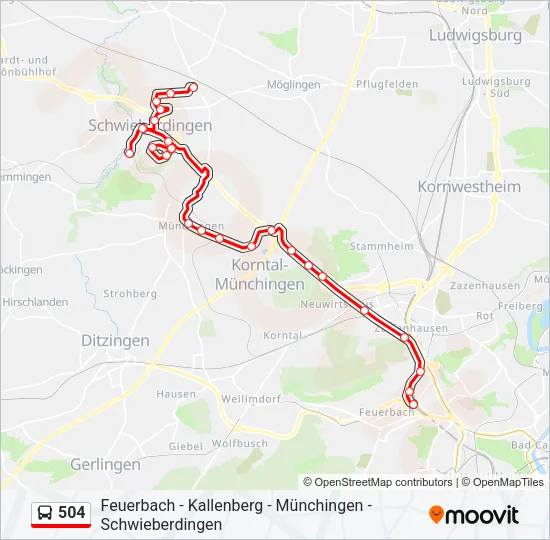 504 Bus Line Map