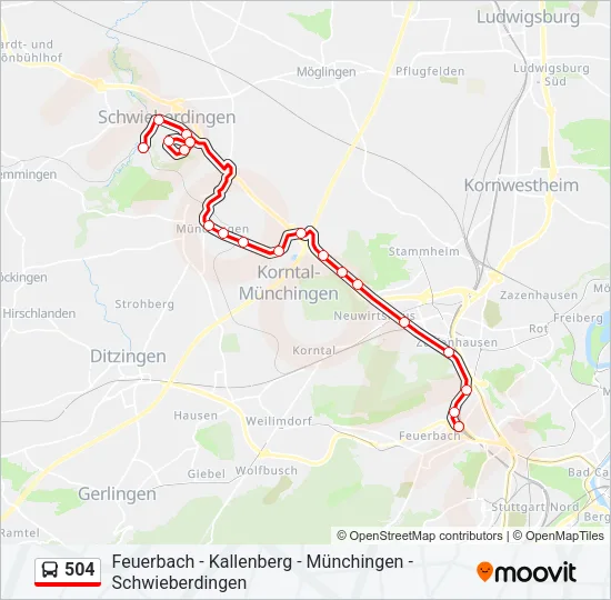 504 Bus Line Map