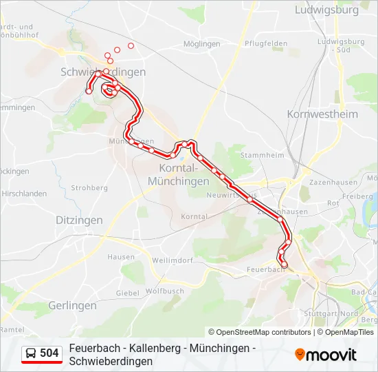 504 Bus Line Map