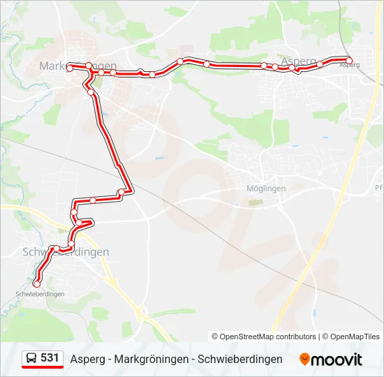 531 Bus Line Map