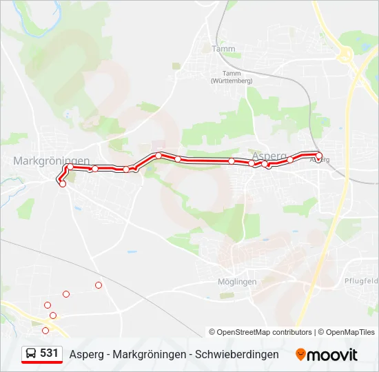 531 Bus Line Map
