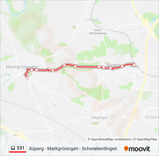 531 Bus Line Map
