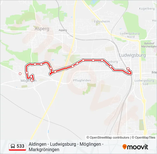 533 Bus Line Map